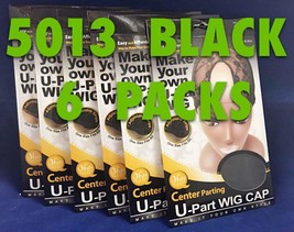 LOT OF 6 PACKS OF QFITT CENTER PARTING U PART WIG CAP BLACK #5013 - $26.99