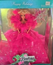 1990 Vintage Mattel ~ Collector Doll ~ BARBIE Doll ~ PINK ~ Happy Holidays - £54.83 GBP