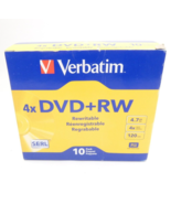 Verbatim VER94839 DVD+RW 4.7GB 4X w Branded Surface 10pk Jewel Case - $9.60 CAD