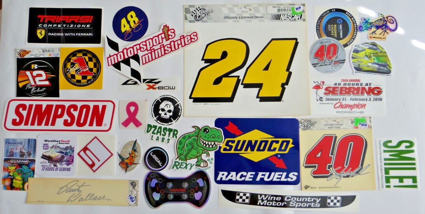 Large Lot of Racing Car Parts Stickers For Tool box-Garage-Car-Locker
