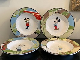 Disney Direct Abstract Design Characters Soup Rim Bowls Plates - £58.66 GBP