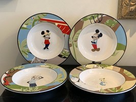 Disney Direct Abstract Design Characters Soup Rim Bowls Plates - £59.27 GBP