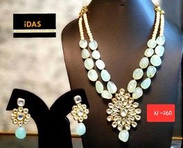 Kundan Jewelry Indian Earrings Necklace Tikka Set New Year Chokar Bridal Weddim7 - £42.23 GBP