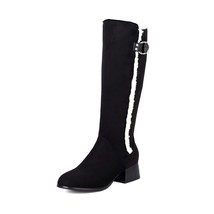 Snow Boots Women Winter Round Toe Shoes Warm Cotton Shoe Cold Winter Knee High B - £56.29 GBP