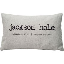 Jackson Hole Gray Felt Coordinates Pillow 12x19, Complete with Pillow Insert - £50.20 GBP