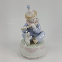 Vintage Musical Paul Sebastian Porcelain Clown Playing Flute Music Box SDH8Y - £9.59 GBP