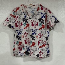 ICU By Barco Multicolor Floral Scrub Top Sz Large - $8.91