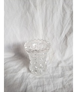 Clear Cut Sawtooth Button Pattern Crystal Glass Toothpick Holder ^ - $183.89 MXN