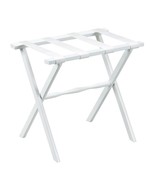 Hotel White Finish Wood Folding Luggage Rack With White Straps - $201.45 CAD