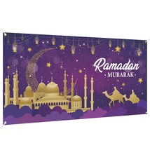 Ramadan Mubarak Decorations, Large Fabric Muslim Ramadan Kareem Backdrop... - $14.99