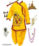 Krishna Child Kid Dress Cotton Long Sleeves Hindusm Traditional - $499.13 MXN