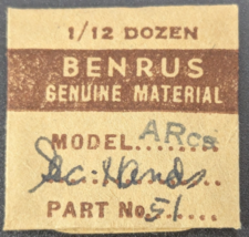 NOS NEW Genuine Benrus Cal. AR-CS Watch Part# 51 -  Second Hand - £11.58 GBP