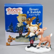 Enesco Hermey &amp; Rudolph Sculpture Christmas 1992 Rudolph The Red Nosed R... - £35.03 GBP