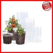 Lightweight Clear Nursery Pots for Seed Starting - Set of 30 with Draina... - $817.60 MXN