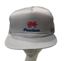 Vintage Peerless Snapback Trucker Hat Adjustable Baseball Cap Mesh Gray - £12.04 GBP
