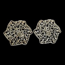 Vintage Sarah Coventry Silver Tone 1 5/8” Clip Earrings 1961 &quot;Lady of Spain&quot; - $12.16