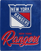 New York Rangers 50&quot; by 60&quot; Plush Raschel Signature Throw Blanket - NHL - $36.85