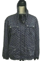 Bianca Nygard Weekend Womens Jacket Size 6 Blue Silver Snap Front Geomet... - £8.41 GBP
