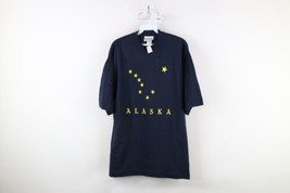 Deadstock Vtg 90s Streetwear Mens L Spell Out Alaska Star Constellation T-Shirt - $44.50