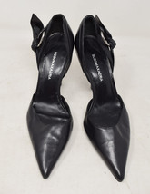 BCBG Maxazria Heels Black Leather Pointed Toe 6B - £39.56 GBP