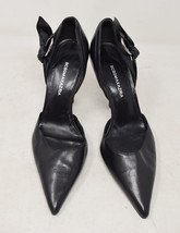 BCBG Maxazria Heels Black Leather Pointed Toe 6B - £39.47 GBP