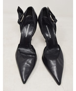 BCBG Maxazria Heels Black Leather Pointed Toe 6B - £38.92 GBP