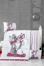 Victorian Baby Girl Duvet Cover Set 100x150 Boxed Kittens - £39.55 GBP