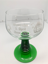 Wine Glass Goblet Forest Green Beehive Stem 5-1/4” TREFFPUNKT RANSTEIN S... - £12.66 GBP