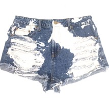 Forever 21 Junior Jr Womens 28 High Rise Distressed Destroyed Denim Booty Shorts - £15.79 GBP