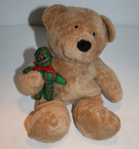 Ty Pluffies Merry Beary Teddy Bear Christmas Plush Red Green Plaid Soft ... - $10.40