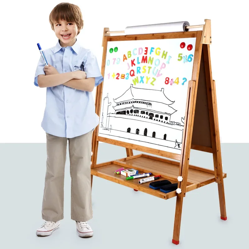Children&#39;s Extra Large Bamboo Drawing Board Blackboard Double-sided Magnetic - £728.14 GBP
