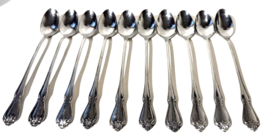 Lot of 10 Oneida Arbor Rose 18/8 Stainless Iced Tea Spoon Silverware Fla... - £22.20 GBP