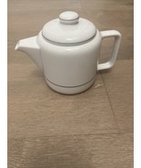The Toscany Duo Collection Teapot White Ceramic Black Trim Personal Size... - $34.28 CAD