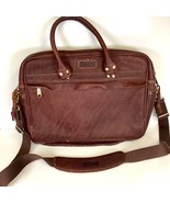 Vtg Duluth Trading Co Brown Leather Briefcase Messenger Laptop Bag Shoul... - $115.00