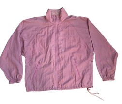 Vintage 80s 90s Reebok Jacket Pink Women&#39;s Size M Nylon Full Zip Windbre... - £22.57 GBP