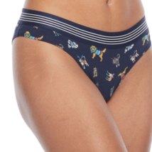 Flirtitude Women&#39;s Wide Elastic Cheeky Panties MEDIUM Blue Bayou Holiday Dogs - £9.25 GBP