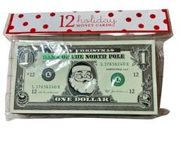 12 Holiday Money Cards Merry Christmas Bank Of The North Pole Bills Gran... - $166.08 MXN
