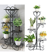 X-Large 5 Tiered Plant Stand Metal Flower Bonsai Display Shelf For Patio... - £54.72 GBP