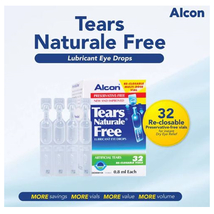 4 Box Alcon Tears Naturale Free 32 Vials (0.8ml/each), Imported From Singapure - £98.36 GBP