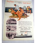 1953 Color Cruising Ad Moore-McCormack Lines Voyage to South America - $10.95 CAD