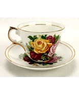 Regency Bone China Tea Cup &amp; Saucer, Rose Blooms, Made in England, Vinta... - $26.72 CAD