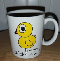 Vintage 2003 David and Goliath Chicks Rule Novelty Coffee Tea Cup Mug - £9.97 GBP
