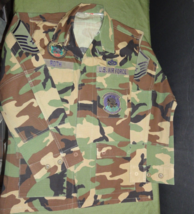 BDU WOODLAND USAF JACKET W/ PATCHES &amp; RANK STARCHED 21ST CIVIL ENGINEER ... - $35.99