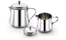 Stainless Steel Tea and Coffee Pot Serving Stainless Steel Teapot with L... - £39.84 GBP