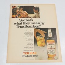 1972 Ten High Bourban Whiskey Medieval Clock Print Ad 10.5&quot; x 13.5&quot; - $8.00