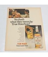 1972 Ten High Bourban Whiskey Medieval Clock Print Ad 10.5&quot; x 13.5&quot; - £6.30 GBP