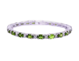 Solide Argent Péridot Bracelet Créateur Tennis Août Pierre de Naissance - £64.52 GBP+