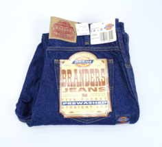 Vintage Dickies Branders Denim Jeans 34x32 Cowboy Western Blue USA 90s Deadstock - £22.37 GBP