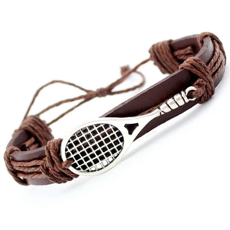 L volleyball lacrosse hockey gymnastics basketball swim charm leather bracelets jewelry thumb200