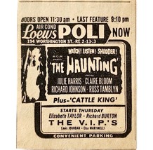 1963 Loews Poli Movie Theatre The Haunting Advertisement Horror Film F6F - $34.45 CAD